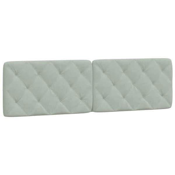 Hovedgærde - MAISON EXCLUSIVE - Diamantformede blokke - Polstret velour - 183 cm - Lys grå Ljusgrått