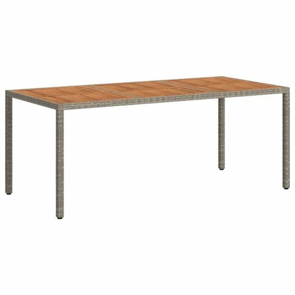 Maison Exclusive - Trädgårdsbord 190x90x75 cm Flätad resin/akaciaträ Grå Grå