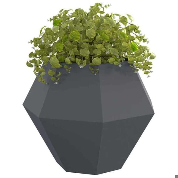 Jardinière - MAISON EXCLUSIVE - 100 x 100 x 80 cm - Stål - Rektangulær - Antracit antracit