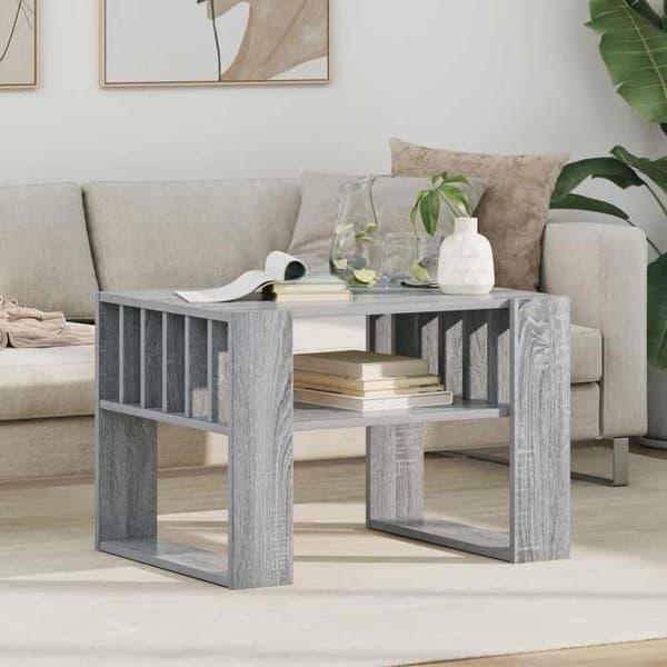 Bord - EKSKLUSIV HUS - Grå Sonoma - Ingeniørtræ - Rektangulær - 66×49,5×45 cm Gris Sonoma