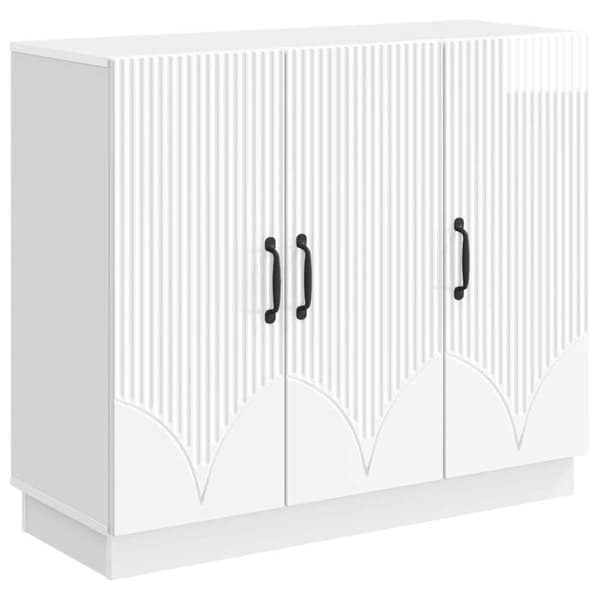 Maison Exclusive - Buffé Vit glänsande 89 x 34,5 x 77 cm Ingenjörsträ Vit