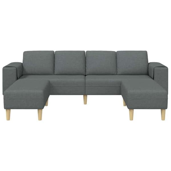 Soffa 3 platser - EXKLUSIV HEM - Modern - Mörkgrå - Polyester - Träben Mörkgrå