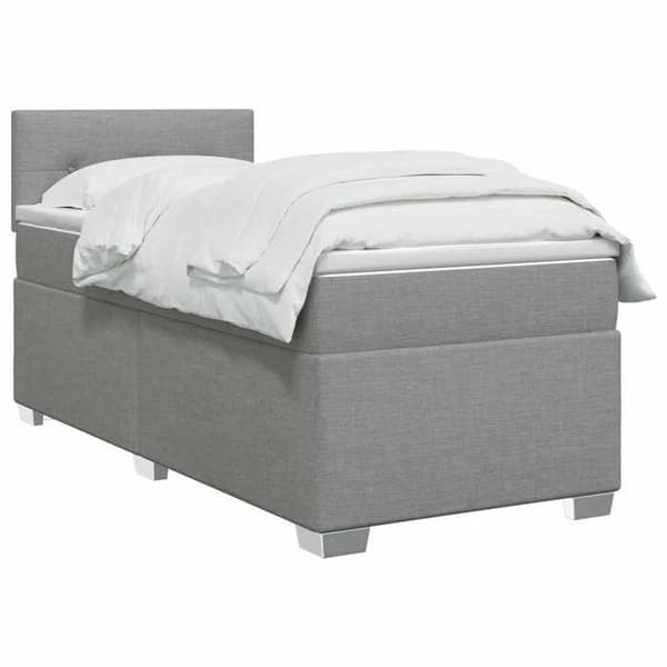 Maison Exclusive - Boxspring seng med madras Lys grå 90 x 200 cm Stof Ljusgrått