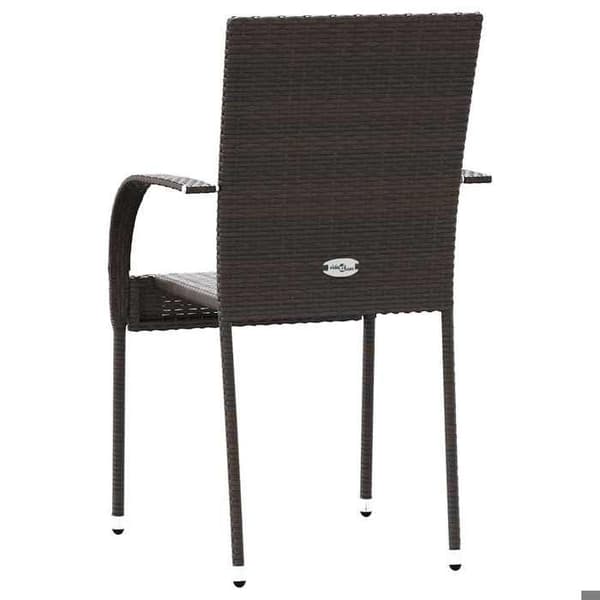 Maison Exclusive - Stapelbara utomhusstolar set om 2 Flätad plast Brun brun
