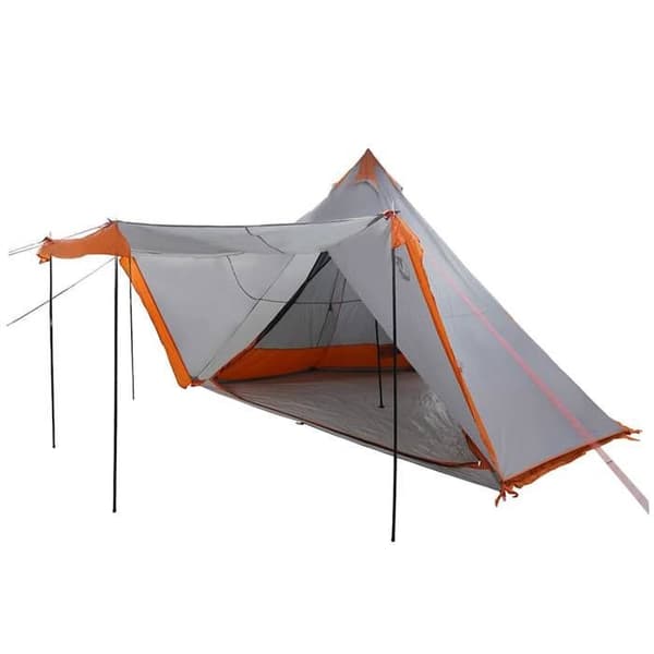 Maison Exclusive - Perheelle tarkoitettu 8 hengen harmaa ja oranssi vedenpitävä tipi-teltta