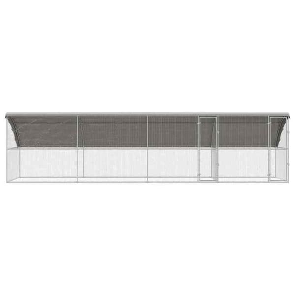 Maison Exclusive - Hønsebur med 2 døre 4 dele Sølv 800x200x200 cm