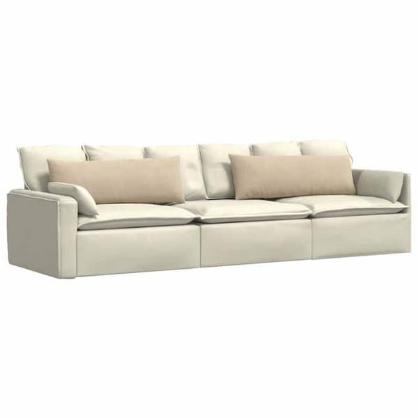 Maison Exclusive - Soffkuddar 2 st tyg Kräm 120 x 40 cm Grädde