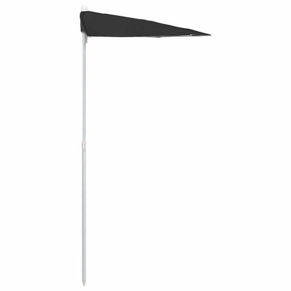 Maison Exclusive - Halv parasol til haven med mast 180x90 cm sort
