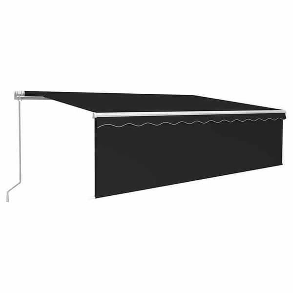 Fällbart tak - EXKLUSIVT HUS - 5x3 m - Manuell - Pulverlackerad aluminium - UV-skyddad polyesterduk antracit