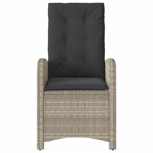 Maison Exclusive - Bistro-set 3 delar med ljusgrå kuddar i flätad resin