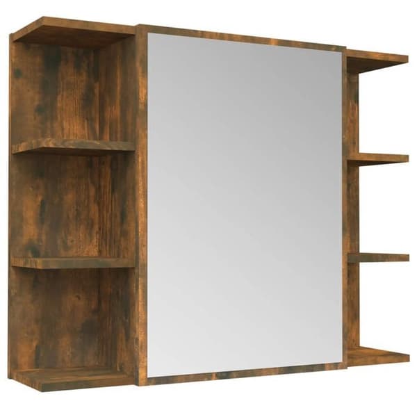 Maison Exclusive - Spejlskab til badeværelse Røget eg 80x20,5x64 cm Træ