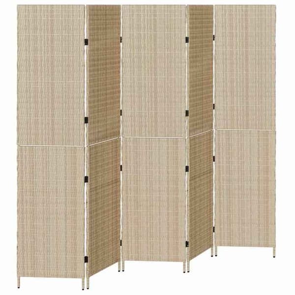 Paravent - EXKLUSIVT HEM - 242 x 180 cm - Polyrotin - Beige - Fällbar beige