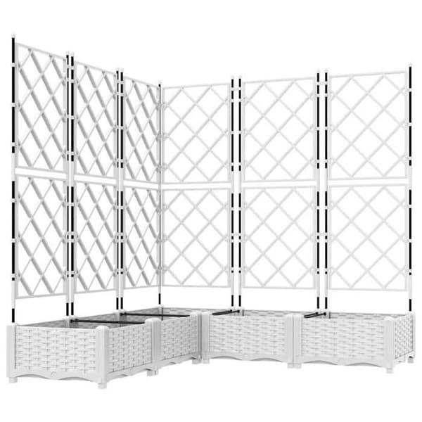Cache-pot / växtkärl - EXKLUSIV HEM - Pack 5 stycken - PP - 120×120×125,5 cm - Vit Vit