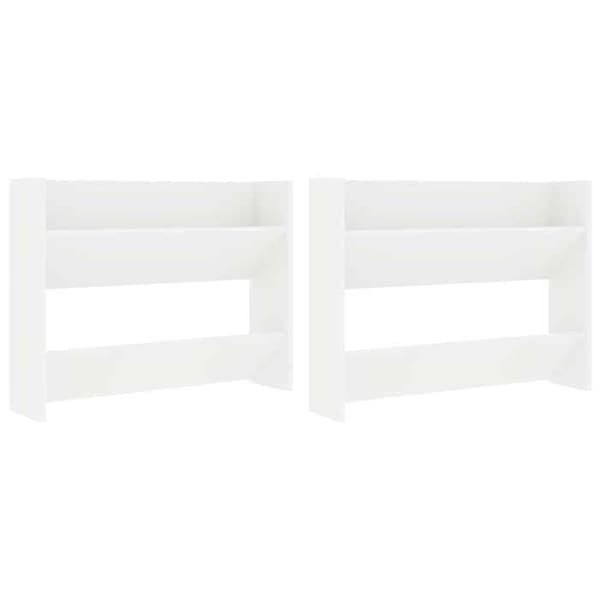 Maison Exclusive - Väggmonterade skåp för skor 2 st Vit 80x18x60 cm Agglomerat Vit