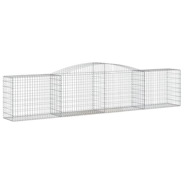 Maison Exclusive - Båge av gabionkorgar 400x50x80/100 cm Galvaniserat stål silver-