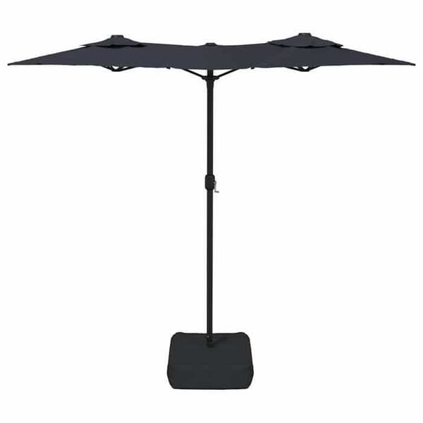 Maison Exclusive - Parasol til have med dobbelt hoved sort 316x145 cm