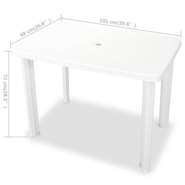 Havemøbel - EKSKLUSIV HUS - 101 x 68 x 72 cm - Plastik - Hvid - Parasolhul Vit