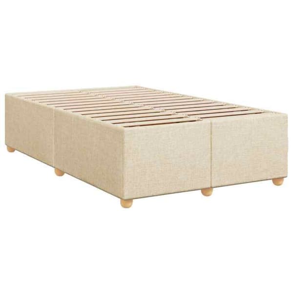 Maison Exclusive - Boxspring säng med madrass Crème 120 x 190 cm Tyg Grädde