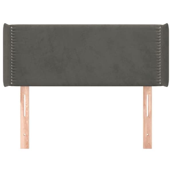 Maison Exclusive - Päätylevy korvilla Tummanharmaa 103x16x78/88 cm Sametti mörkgrå