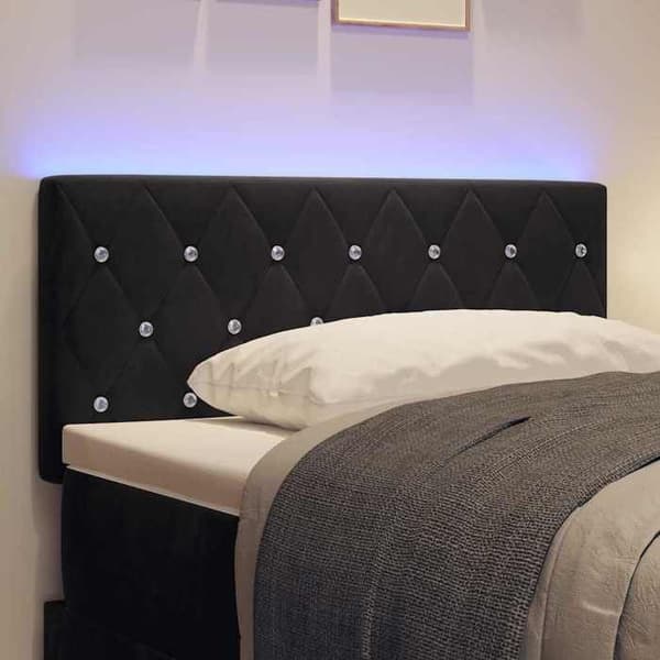 Maison Exclusive - LED-hovedgærde med sorte LED-strips 90 cm i velour