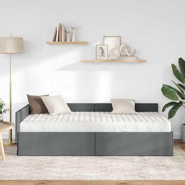 Maison Exclusive - Kulmasänky 2 osaa tummanharmaa 90 x 190 cm Mörkgrå