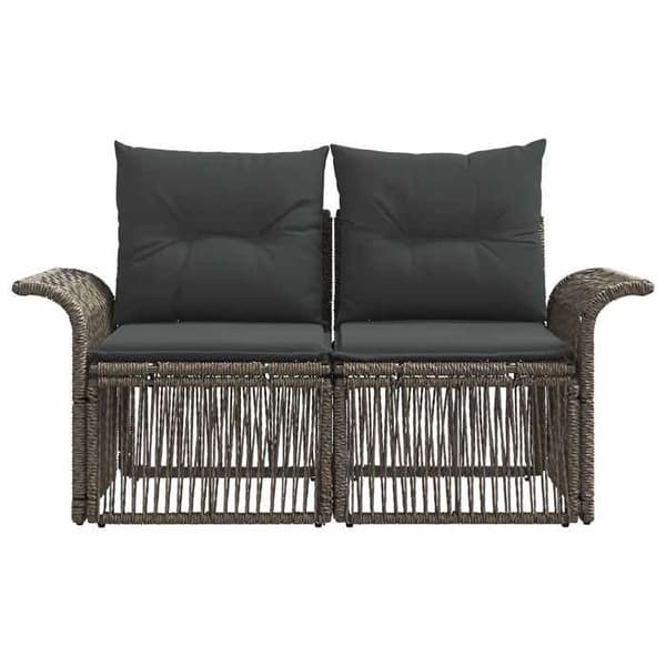 Maison Exclusive - 2-paikkainen puutarhatuoli Harmaa polyrottinki
