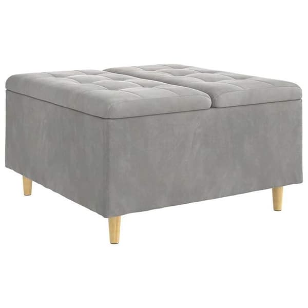 Maison Exclusive - Ottoman med förvaring Ljusgrå 80 x 80 x 45 cm Sammet