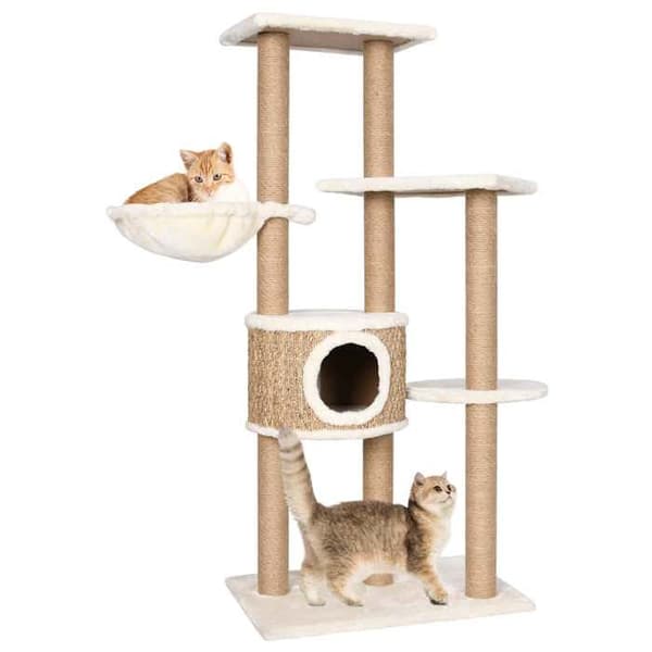 Maison Exclusive - Kattekradse med klatretræ 126 cm Havplanter beige