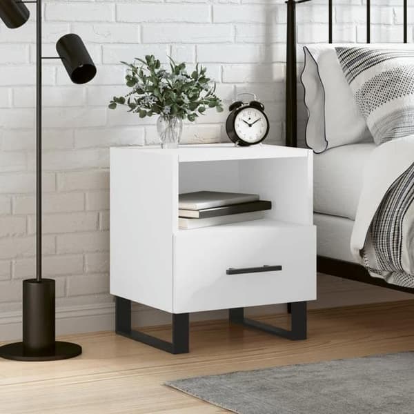 Maison Exclusive - Sängbord vit 40x35x47,5 cm ingenjörsträ Vit
