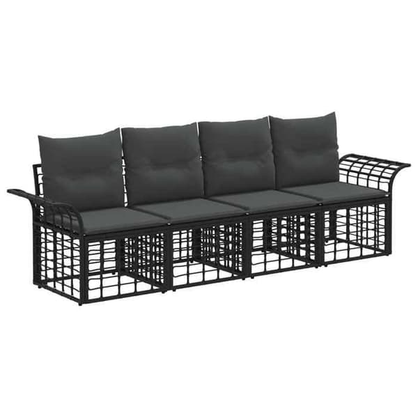 Maison Exclusive - Sæt af 4 udendørs sofaer i sort og mørkegrå