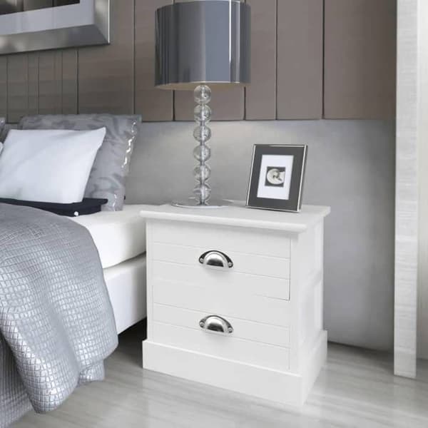 Maison Exclusive - Natbord i fransk stil 2 stk Hvid Matt vit
