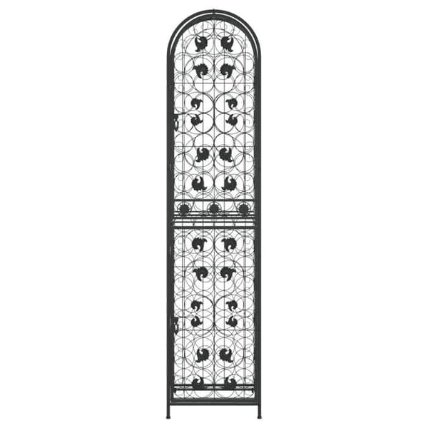 Maison Exclusive - Vinställ för 73 flaskor svart 45x36x200 cm smidesjärn