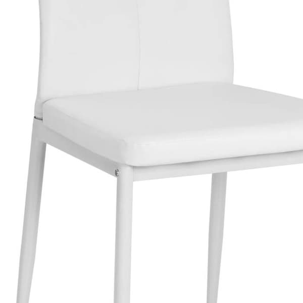 Maison Exclusive - Matstolar set om 6 vita i konstläder Vit
