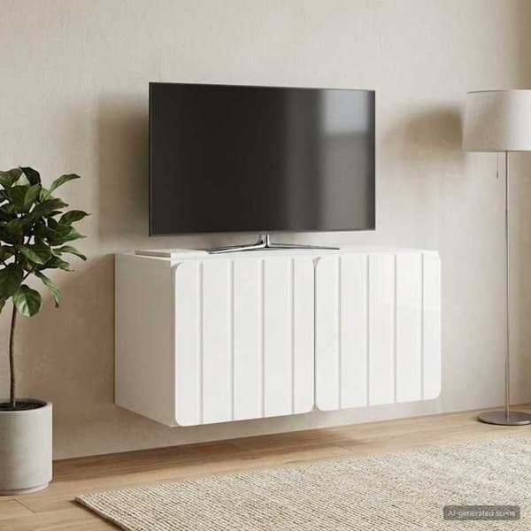 Maison Exclusive - Väggmonterad TV-möbel 59,5 x 31 x 30 cm Vit blank Vit
