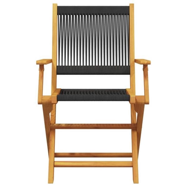 Maison Exclusive - Fällbara stolar (set om 2) i massivt akaciaträ och polypropen