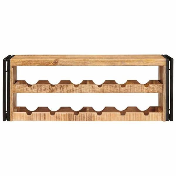 Maison Exclusive - Vinställ 100 x 45 x 33 cm i solid rå mangoträ