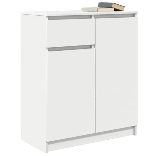 Maison Exclusive - Buffé med låda vit 71x35x84 cm ingenjörsträ Vit