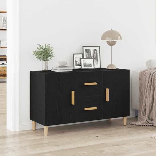 Maison Exclusive - Buffé ek svart 100x36x60 cm ingenjörsträ