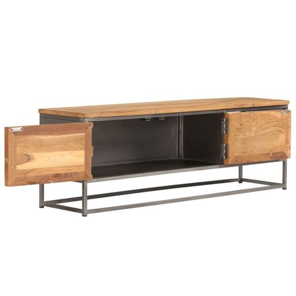 Maison Exclusive - TV-möbel i återvunnet teak och stål 120x30x40 cm