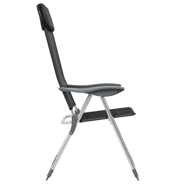 Maison Exclusive - Campingstole, foldbare, sæt af 4, Sort Aluminium