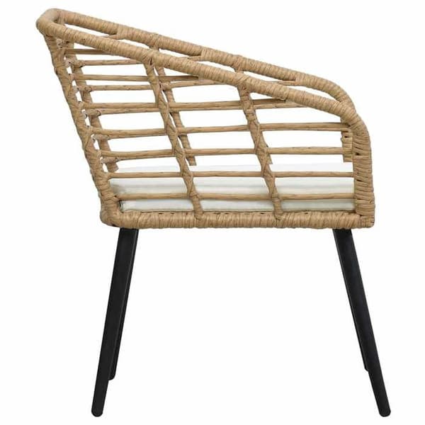 Maison Exclusive - Trädgårdsstolar set om 2 med kuddar Flätad resin Ek