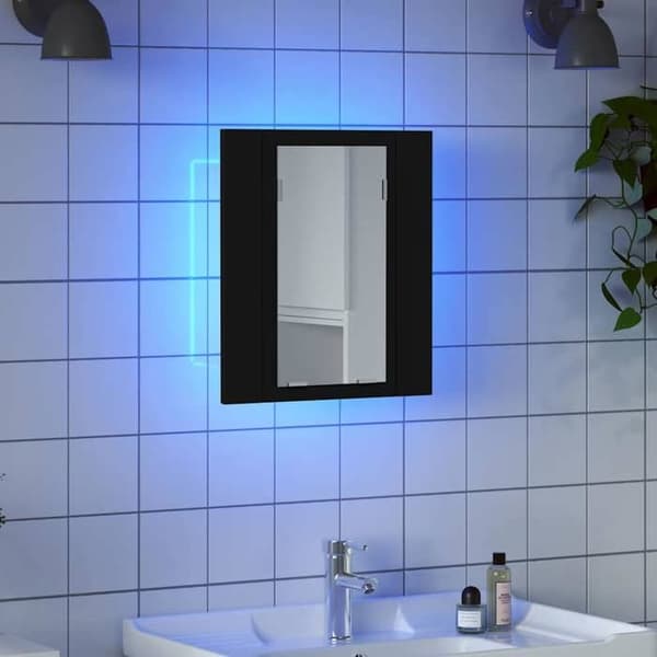 Maison Exclusive - LED Spejlskab til badeværelse Sort 40x12x45cm Akryl