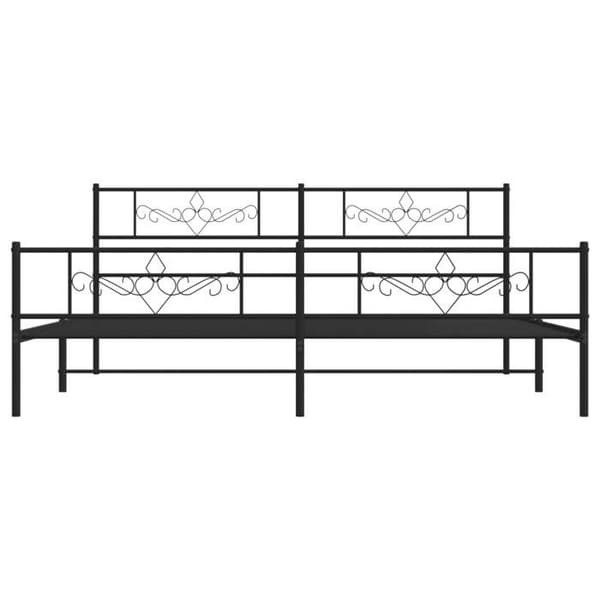 Sengestel - EKSKLUSIV HUS - 200x200 cm - Sort - Stål - Lamelseng Svart