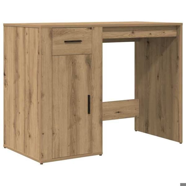 Maison Exclusive - Håndlavet egetræskontor 100x49x75 cm ingeniørtræ Ek
