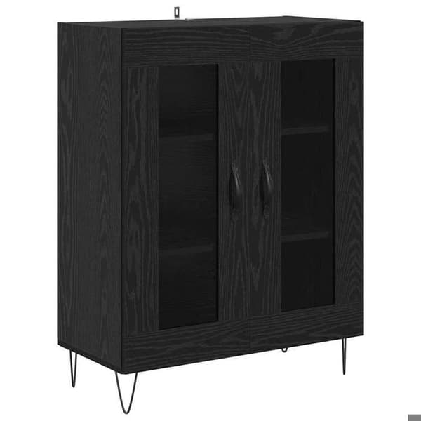 Maison Exclusive - Buffet Sort egetræ 69,5 x 34 x 90 cm Ingeniørtræ