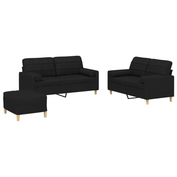 Maison Exclusive - Sæt af 3 sofaer med sorte stofpuder