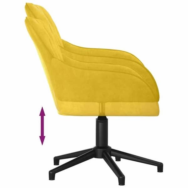 Maison Exclusive - Gul Velour Kontorstol med Drejefunktion Gul