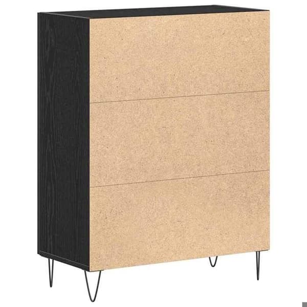 Maison Exclusive - Buffet Sort egetræ 69,5 x 34 x 90 cm Ingeniørtræ svart ek