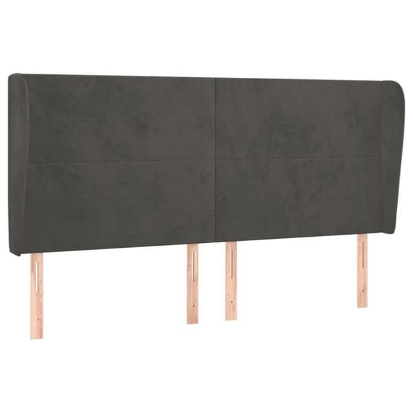 Maison Exclusive - Päätylevy korvilla Tummanharmaa 203x23x118/128 cm Sametti