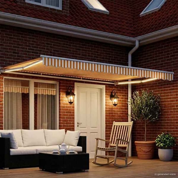 Maison Exclusive - Manuell rullgardinsram med LED-lampor